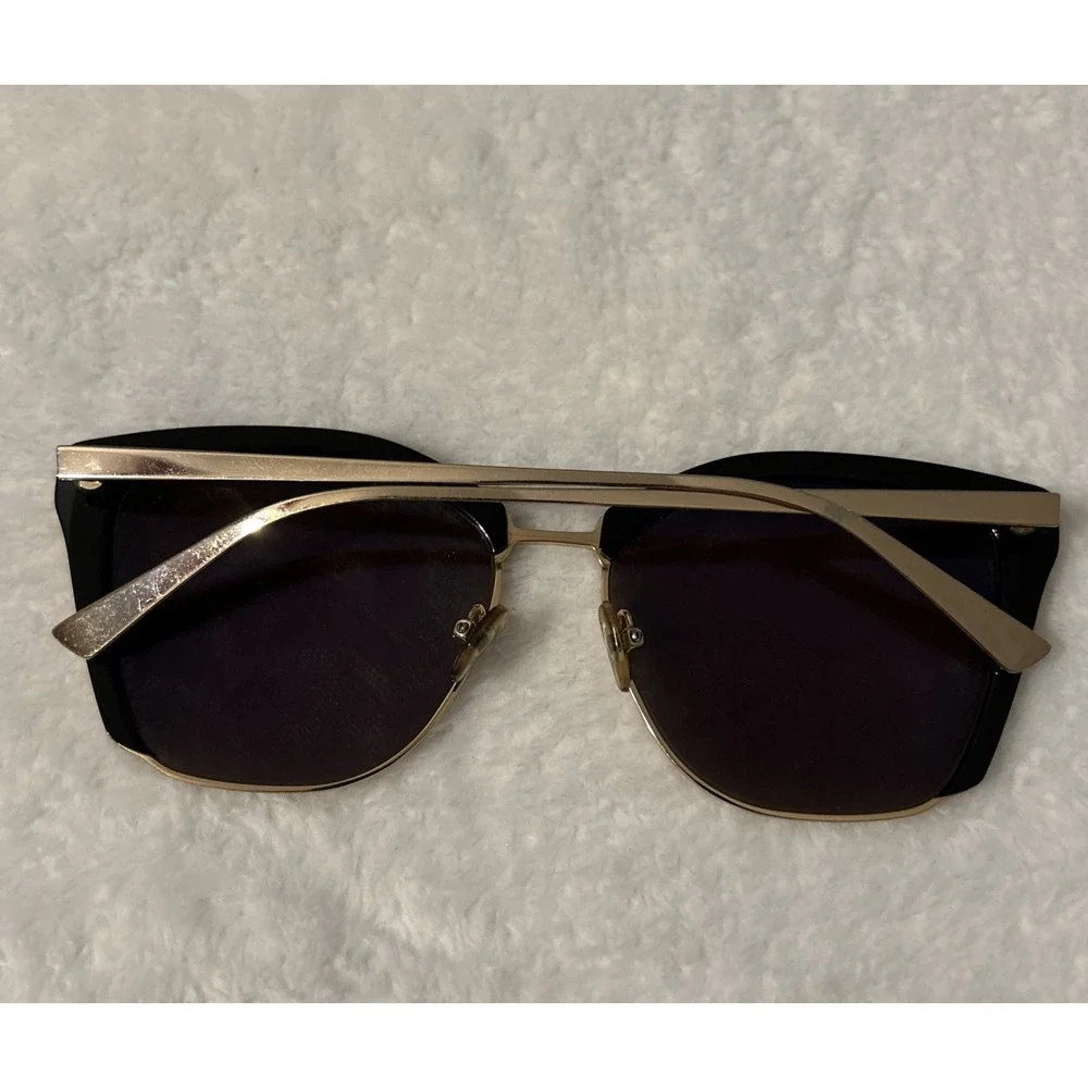 SEE Eyewear 2588 C1 Sunglasses 57-16-145 Black Gold Cat Eye Made Italy